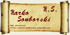 Marko Somborski vizit kartica